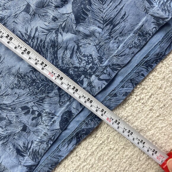 Au Noir Mens 6 / 2XL Polo Blue Tropical Floral AOP Summer Short Sleeve Stretch - Picture 8 of 14